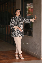 Modest floral print co-ord set featuring a stylish top and elegant pants from Yezwe